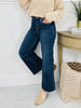 Fall Into Place Tummy Control Wide Leg Crop Jeans