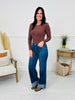 Follow The Trend Wide Leg Tummy Control Cuffed Jeans