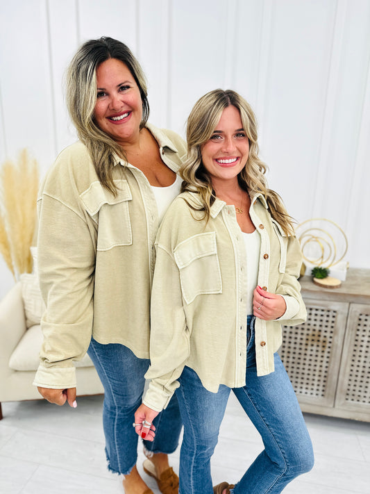 REG/CURVY MOCO Exclusive Trendy In Taupe Shacket