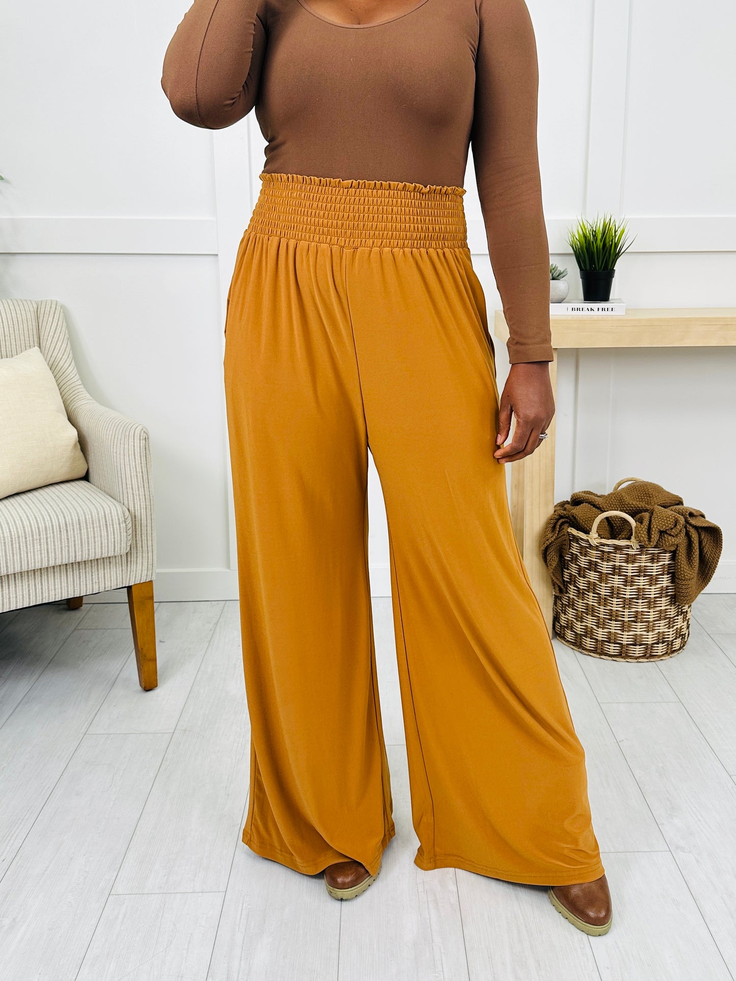 Everlasting Memory Smocked Pants- Camel