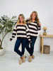 Stripe Of The Moment Sweater In Chocolate