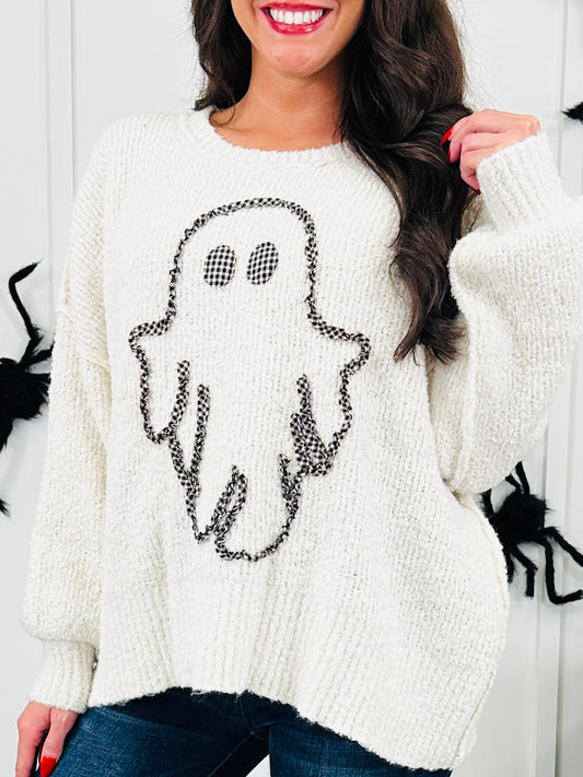 Hey Boo Sweater In Ivory