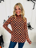 Spooky Things Mesh Top In Checkered Print