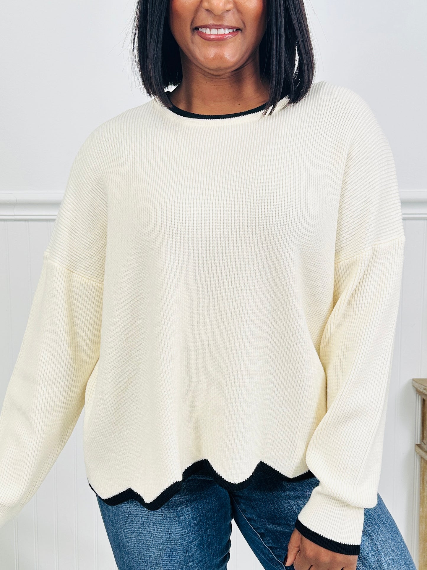 Contoured Comfort Sweater in Ivory