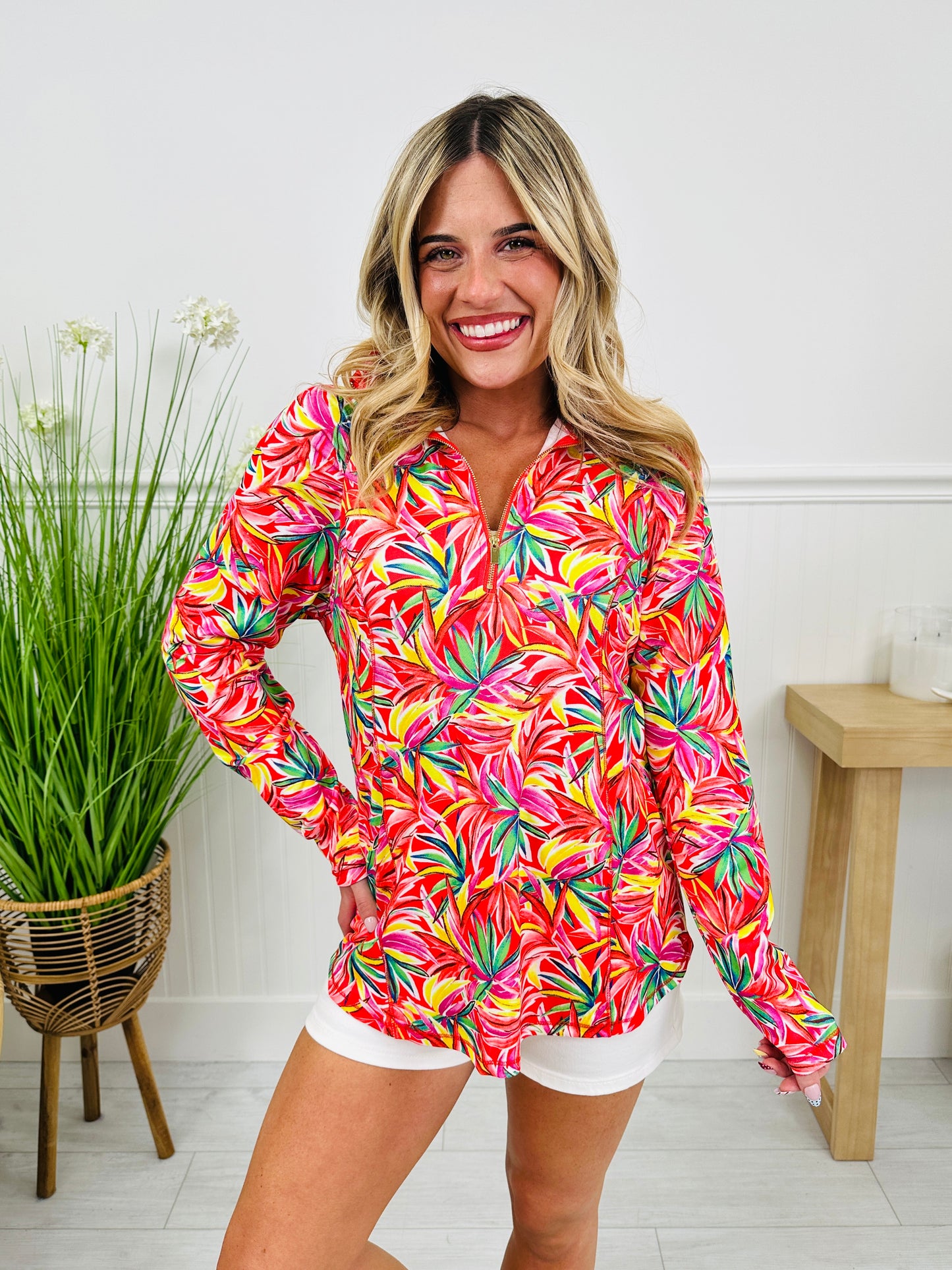 Where Spring Begins Top in Waikiki Print