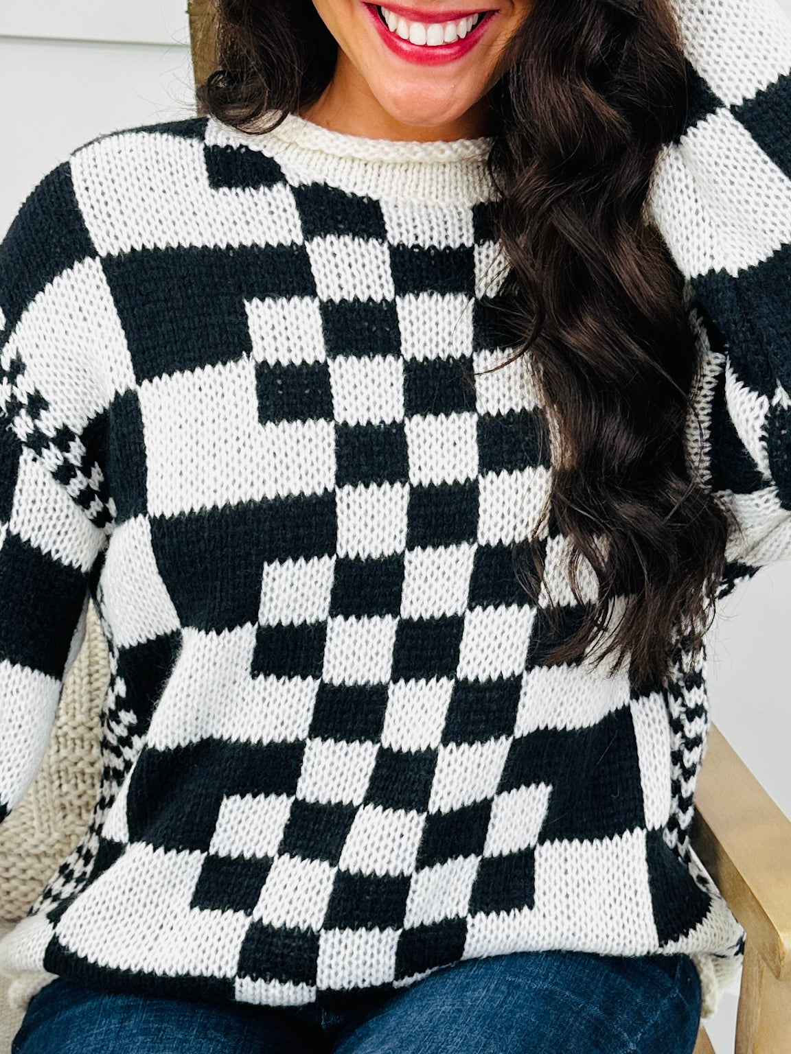 Winning Streak Sweater in Black Combo