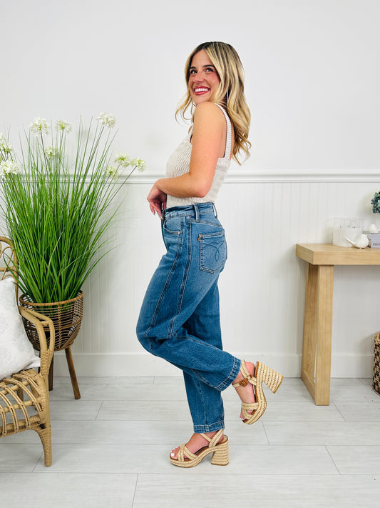 Judy Blue Fresh Curve Barrel Jeans