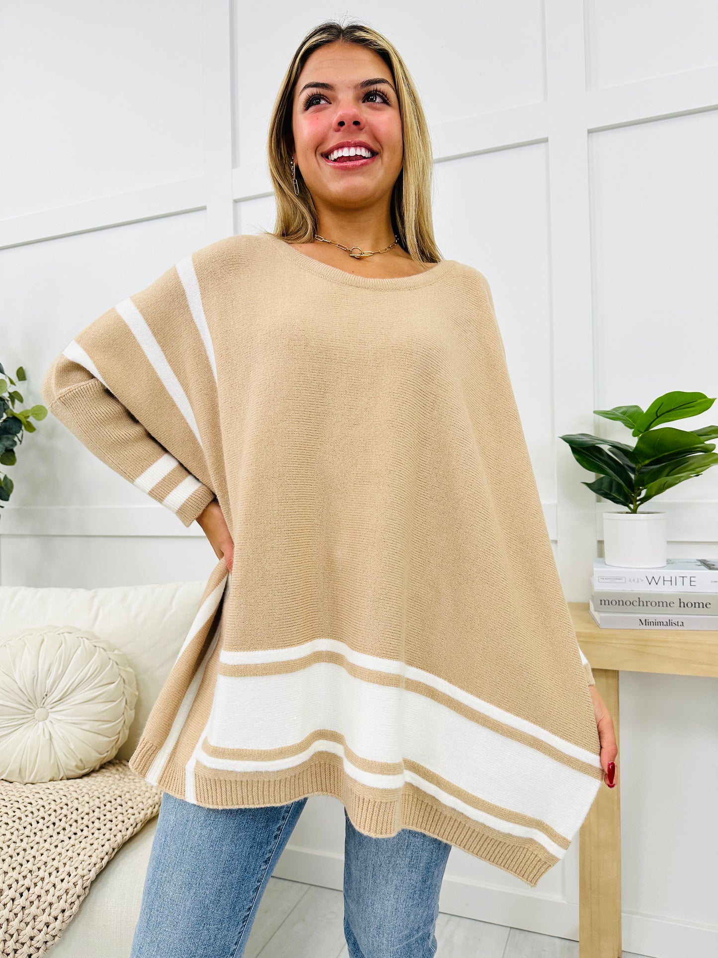 Evening Elegance Sweater In Oatmeal