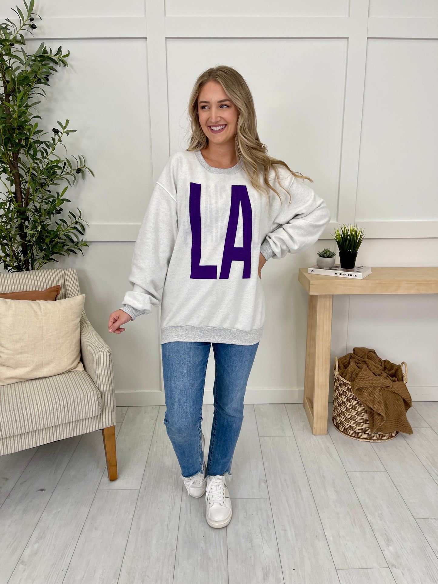 Louisiana Reversible LA Graphic Crewneck Sweatshirt