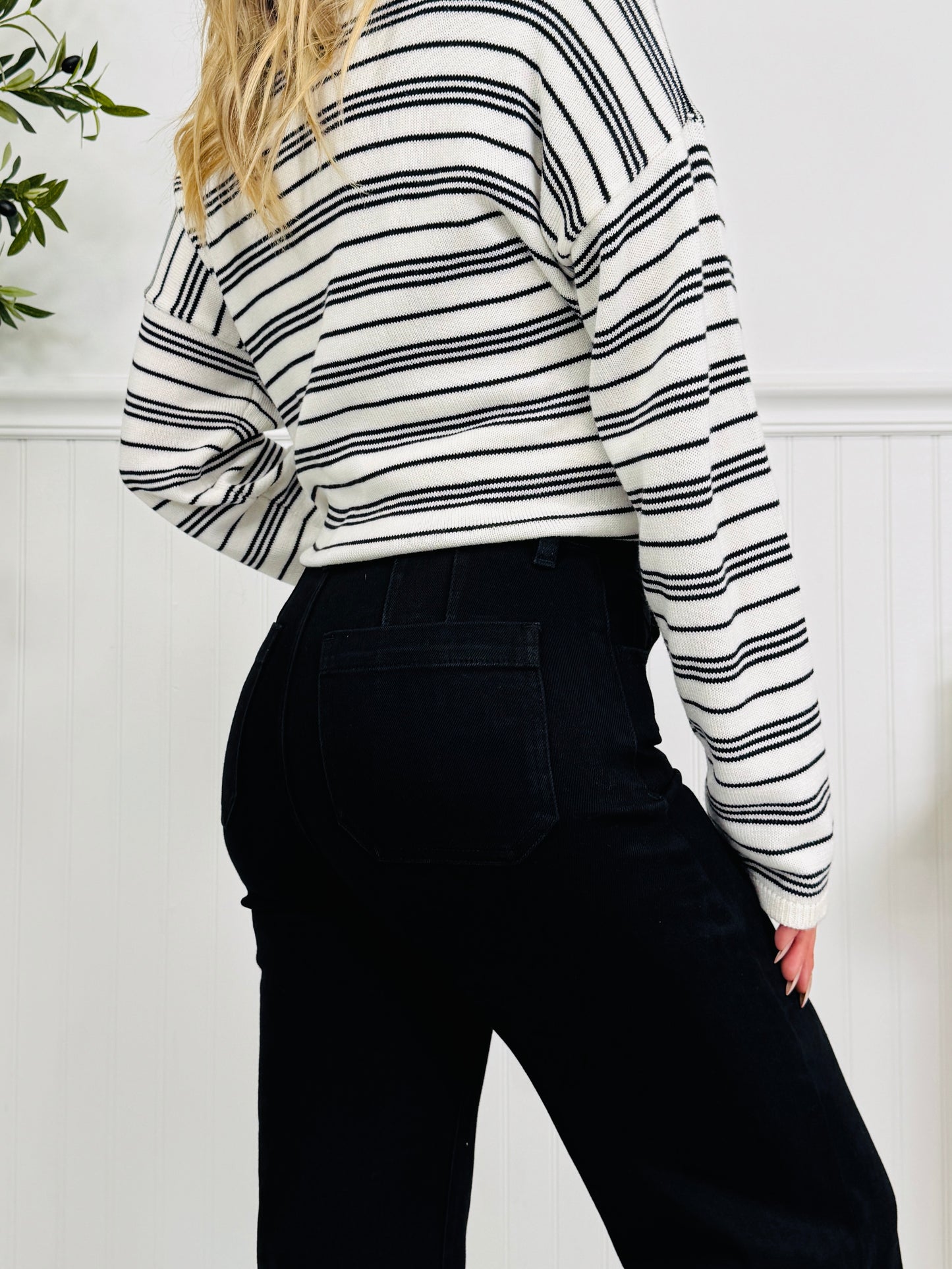 Black To Basics Tummy Control Cropped Wide Jeans In Multiple Inseams