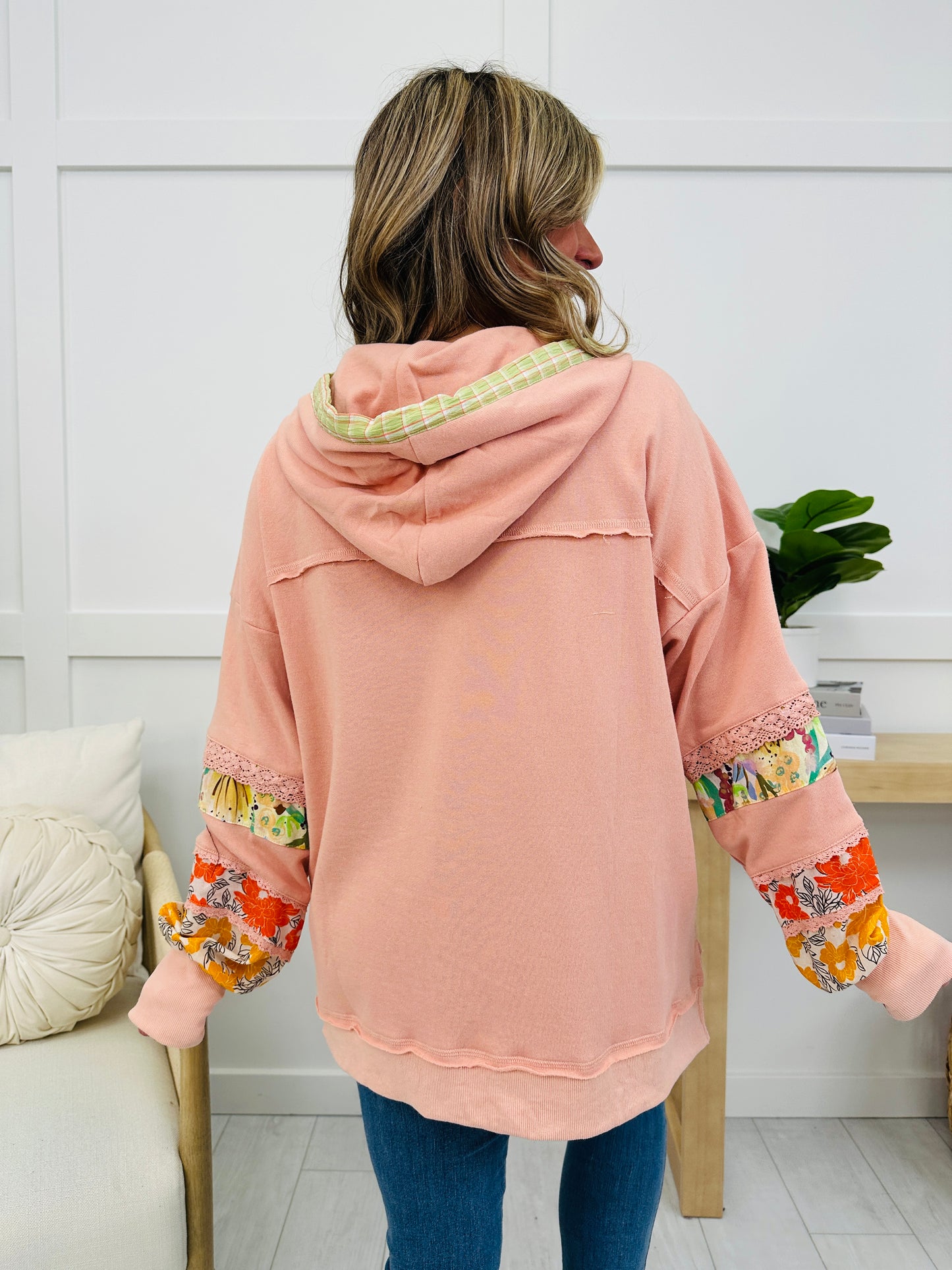 Wildflower Patch Hoodie In Faded Coral