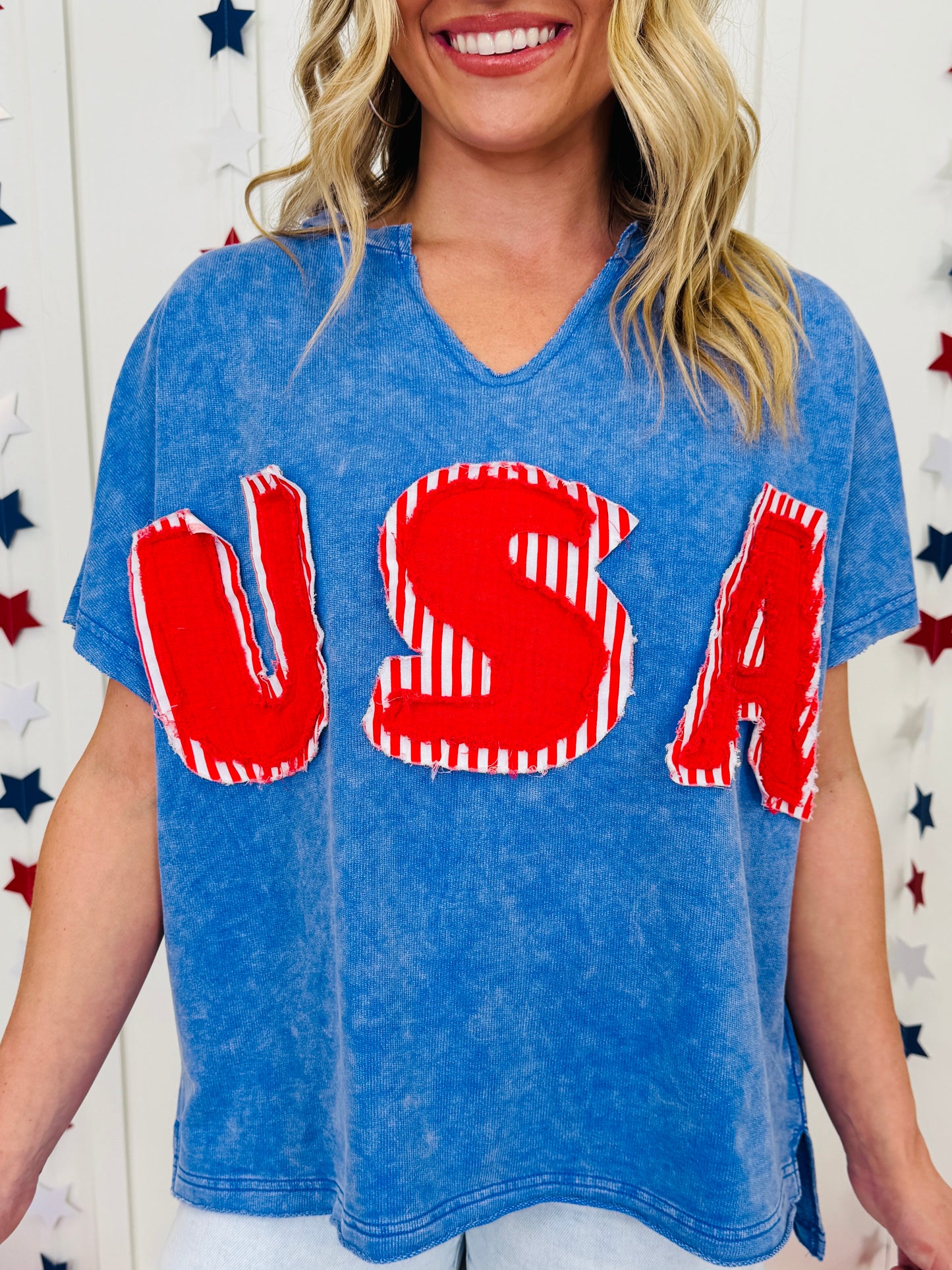 Patriotic Patchwork Top in Multiple Colors