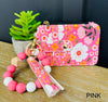 Floral Wallet With Key Ring- Multiple Colors!