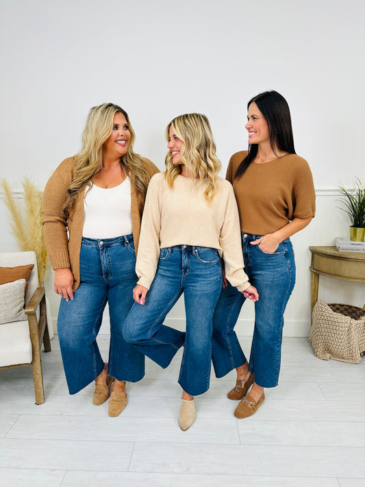 My Everything Cropped Wide Leg Tummy Control Jeans