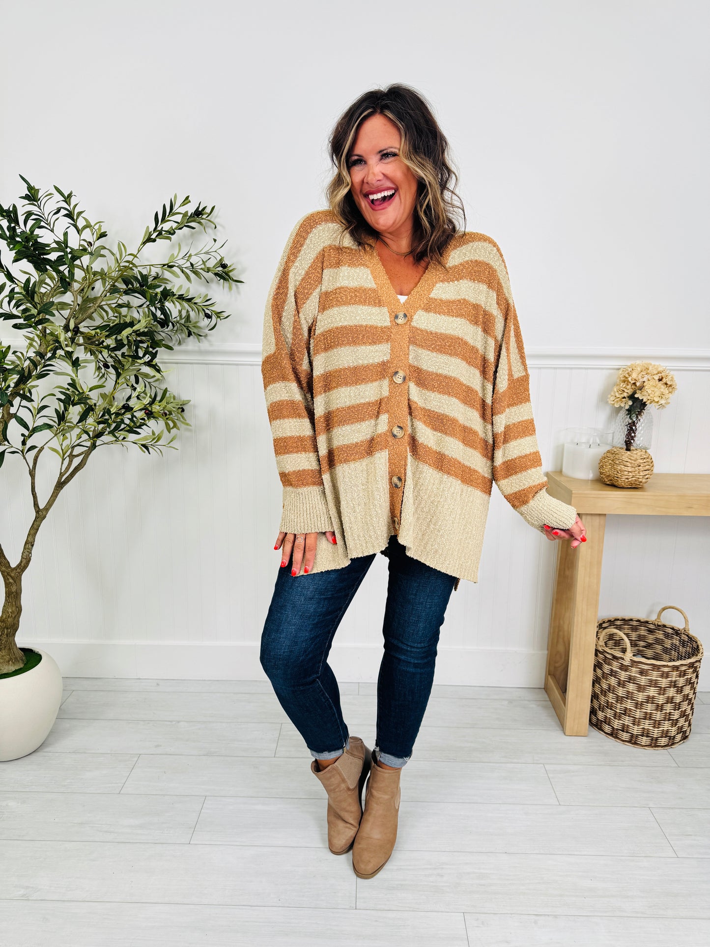 Cozy Comes Easy Cardigan In Taupe