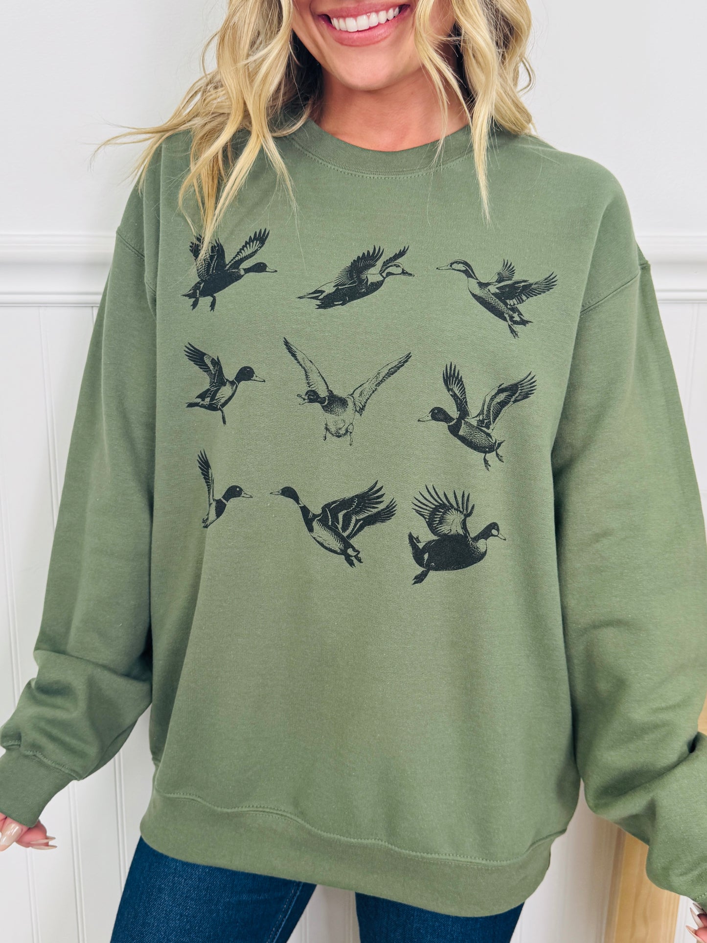 Mallard Ducks Graphic Crewneck Sweatshirt