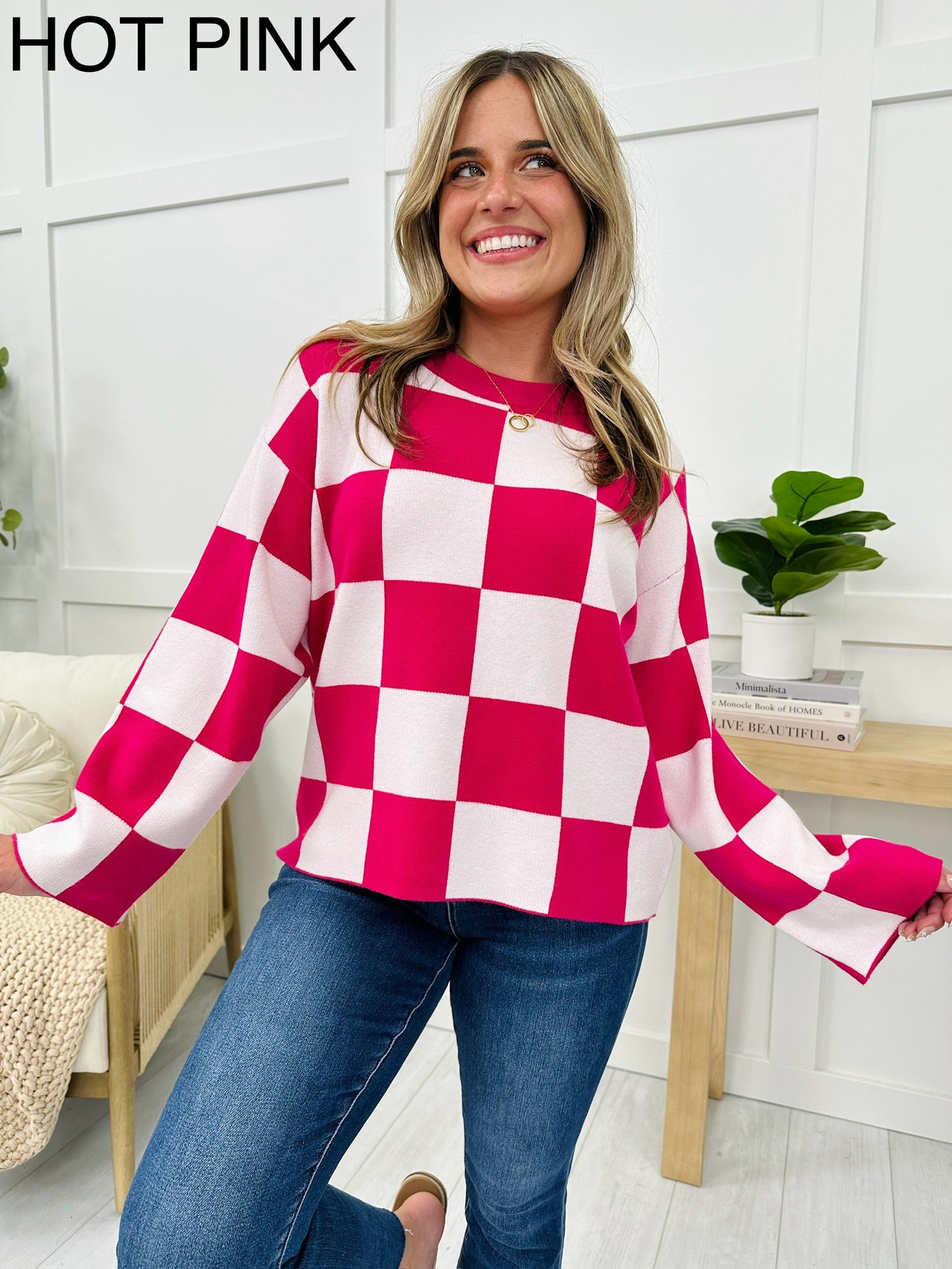 REG/CURVY Come Check This MOCO Exclusive Design Checkered Sweater- Multiple Colors!