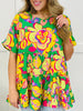 Neon Petals Top In Green