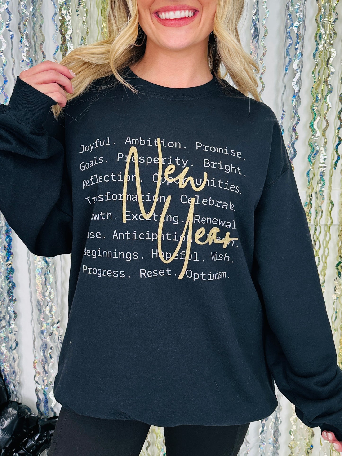 New Year Affirmations Graphic Crewneck Sweatshirt
