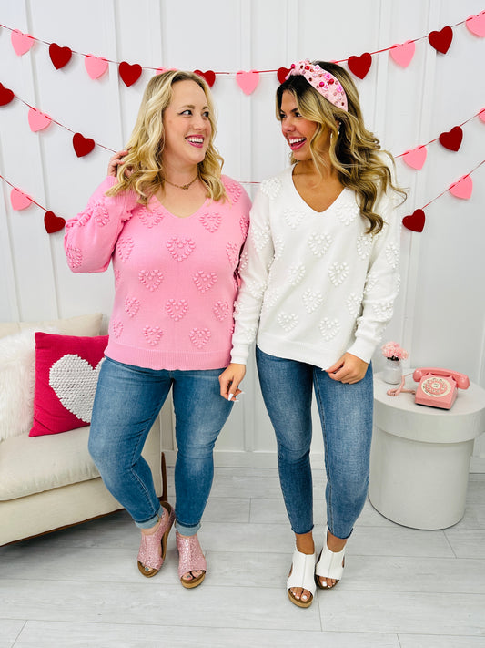 Sweetheart Stitches Sweater- Multiple Colors!