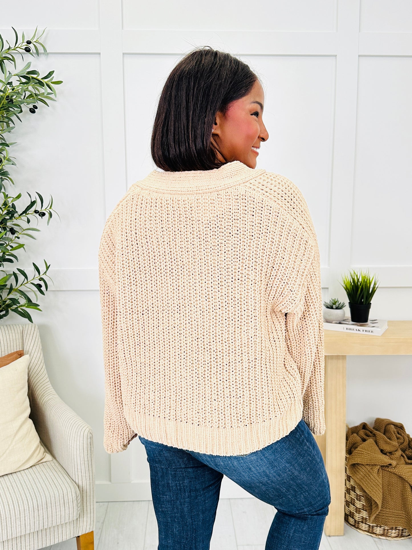 Bloom Where Buttoned Cardigan in Latte