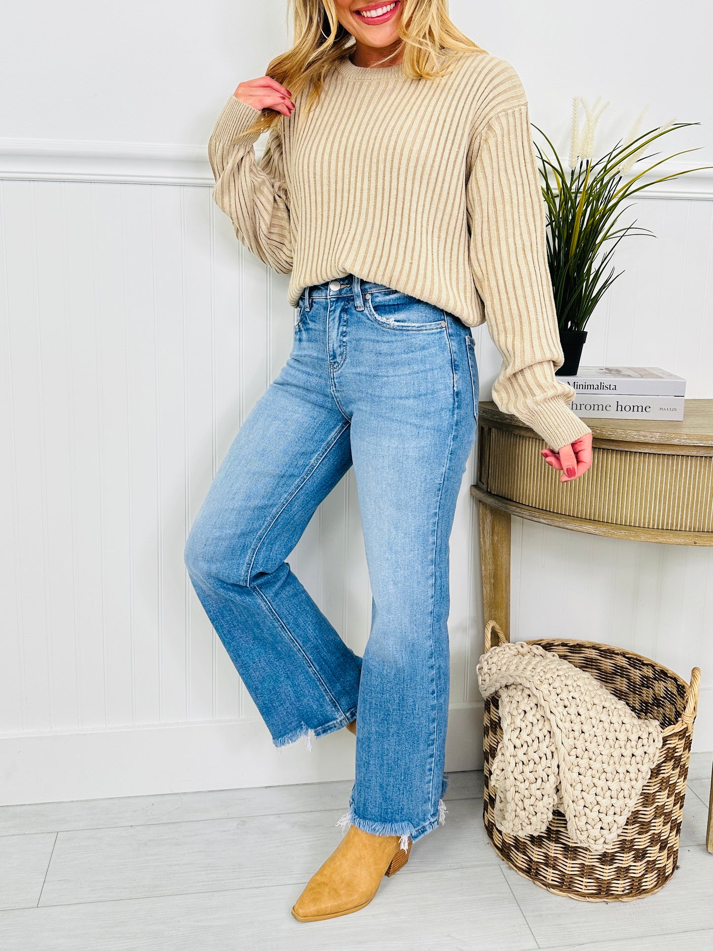 Fashionably Late Straight Tummy Control Jeans