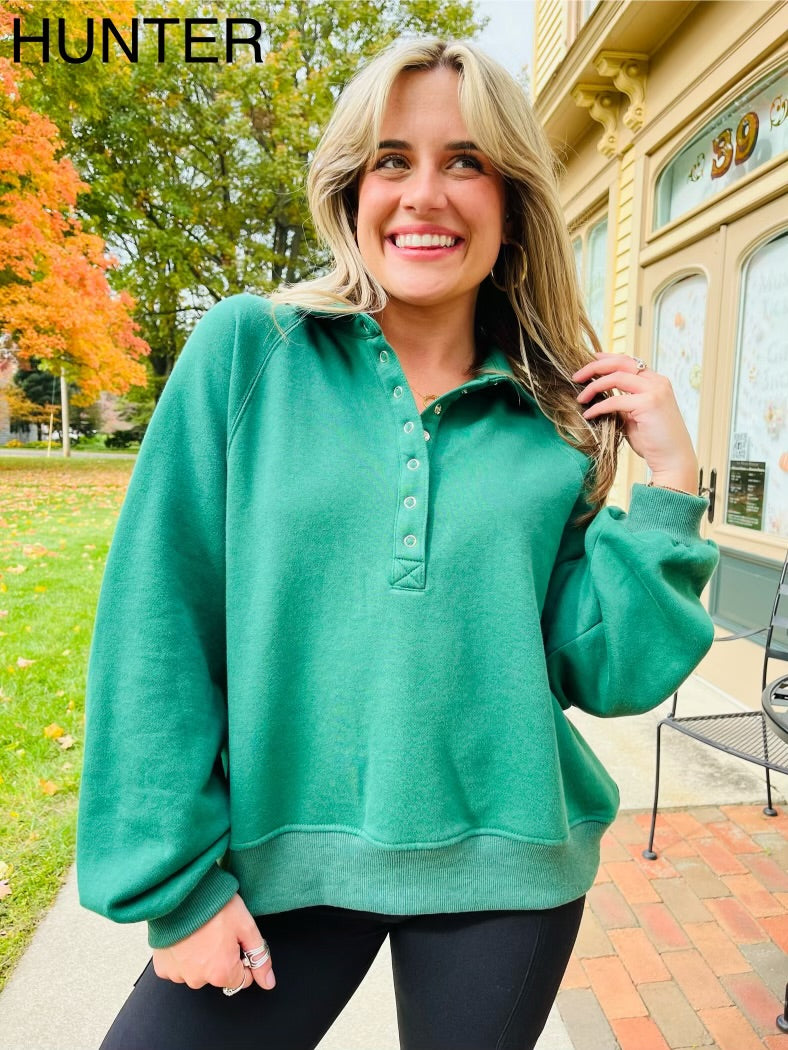 REG/CURVY MOCO Exclusive Super Snap Pullover Top- Multiple Colors!