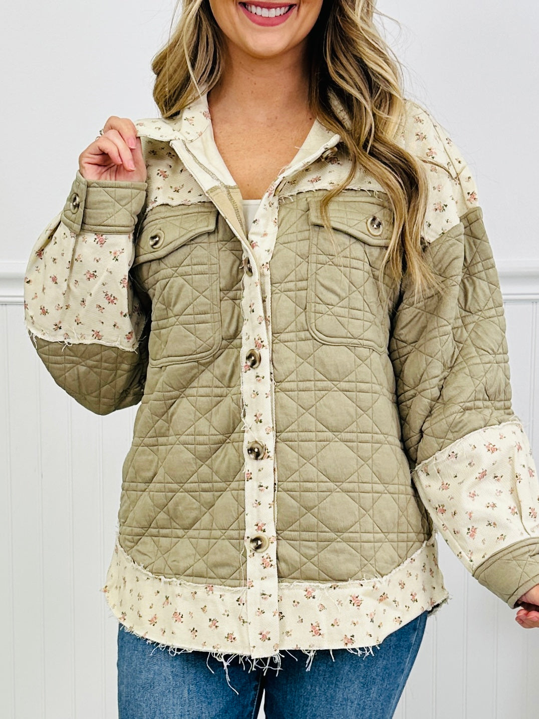 The Quilted Layer Jacket in Sage