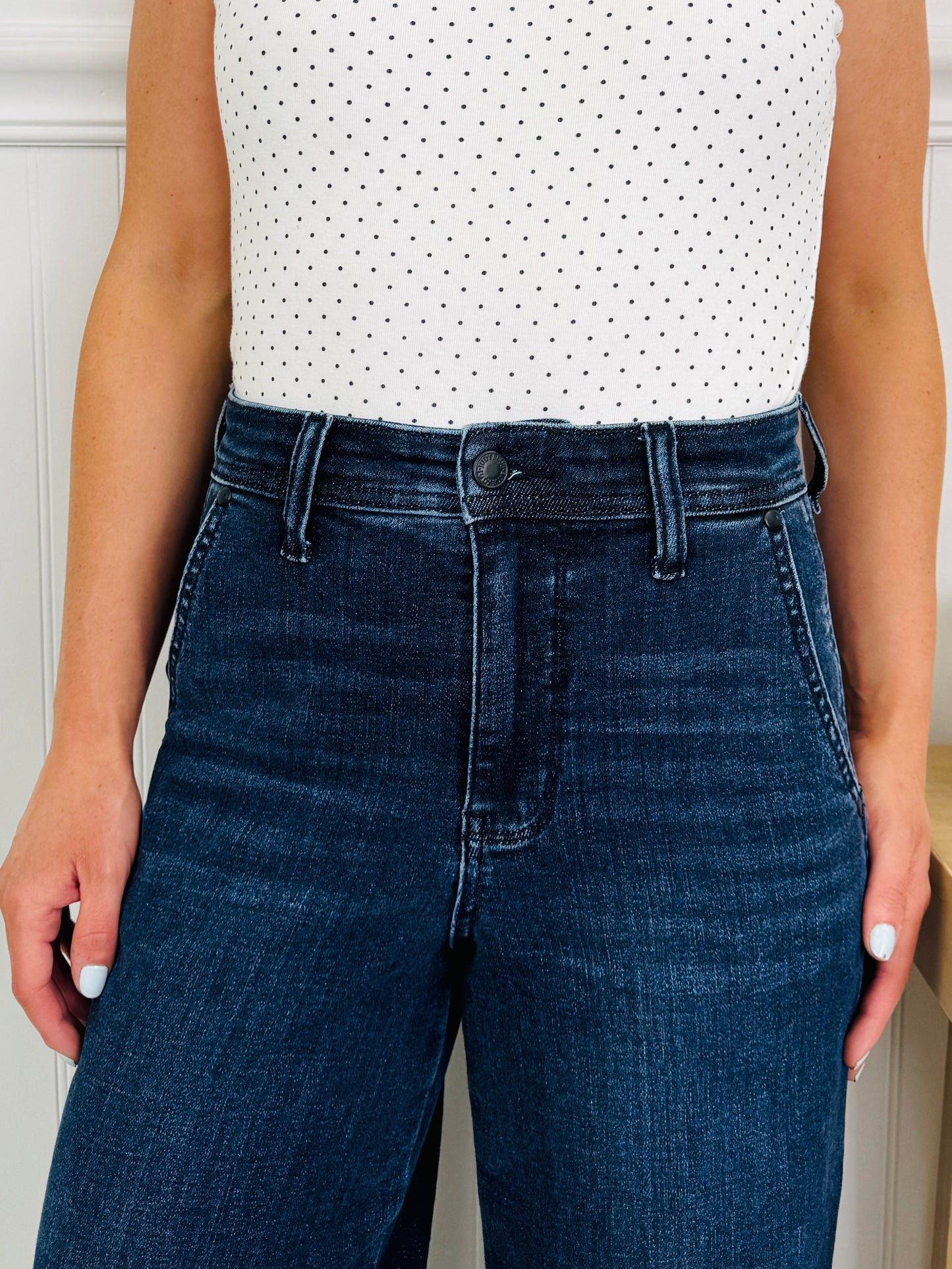 Judy Blue Timeless Touch Trouser Wide Leg Ankle Jeans