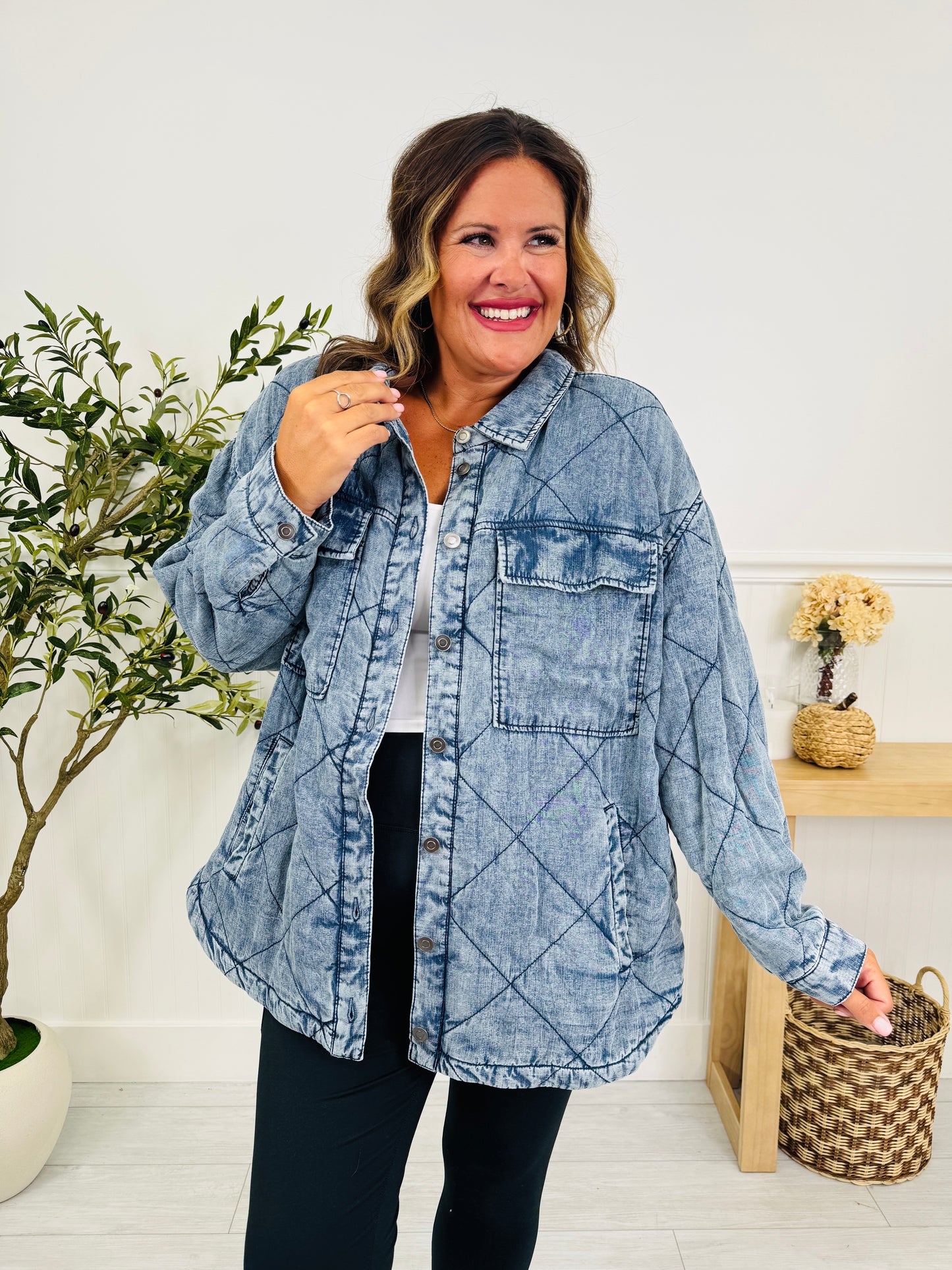 Quilted Comfort Denim Jacket
