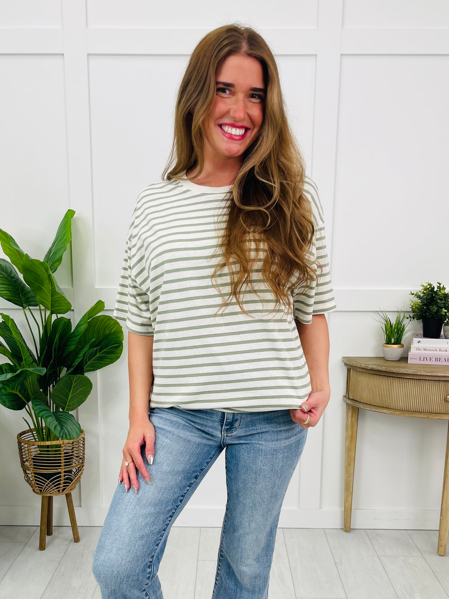 Laidback Lines Top In Multiple Colors