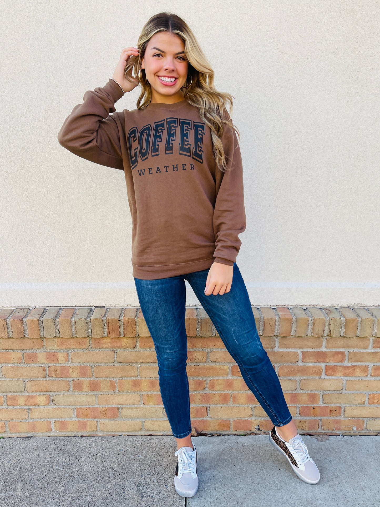 REG/CURVY Coffee Weather Graphic Crewneck