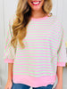 Better In Stripes Top In Pink Multi