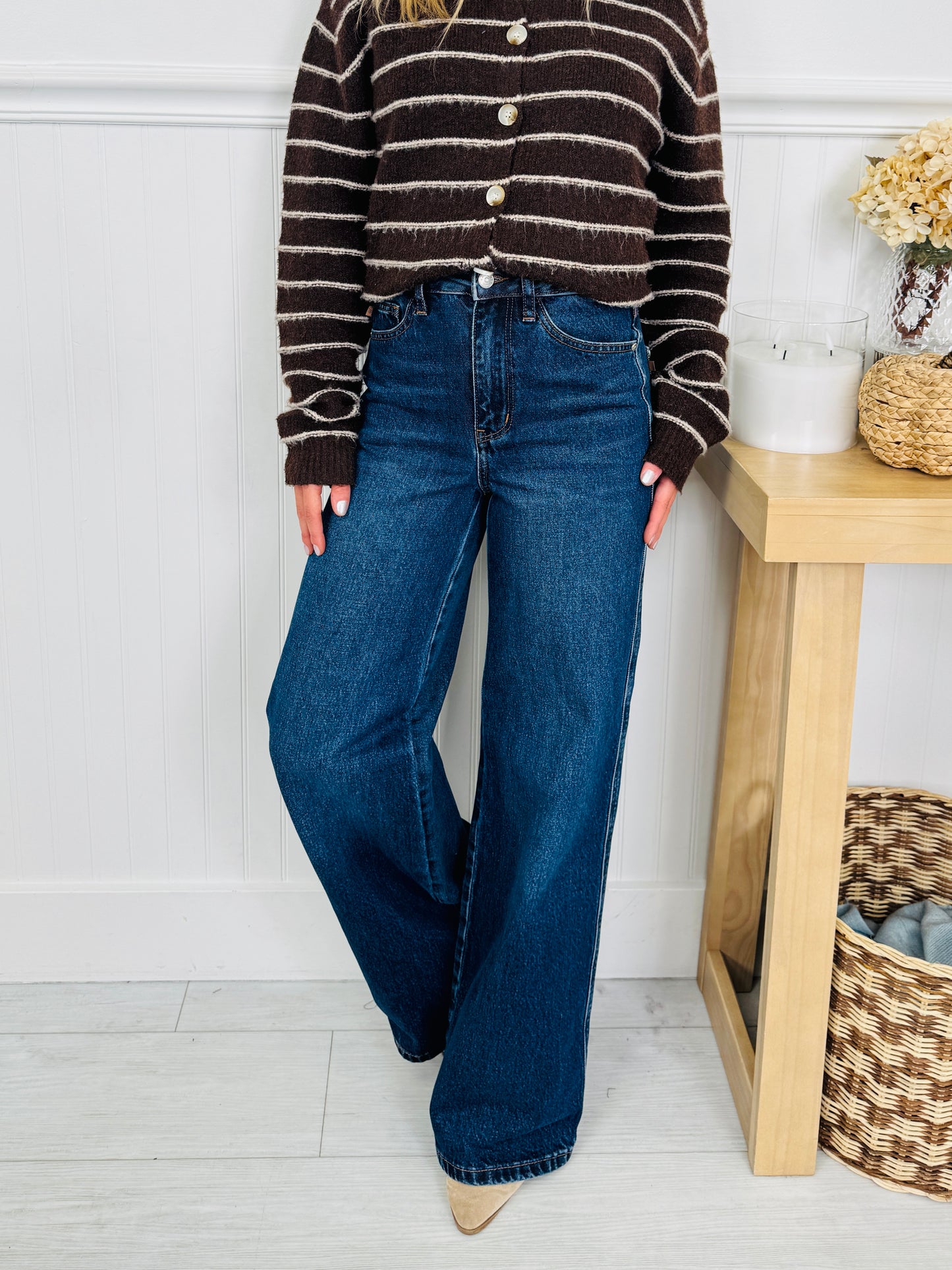 Judy Blue In Your Favor Retro Wide Leg Jeans In Regular And Petite
