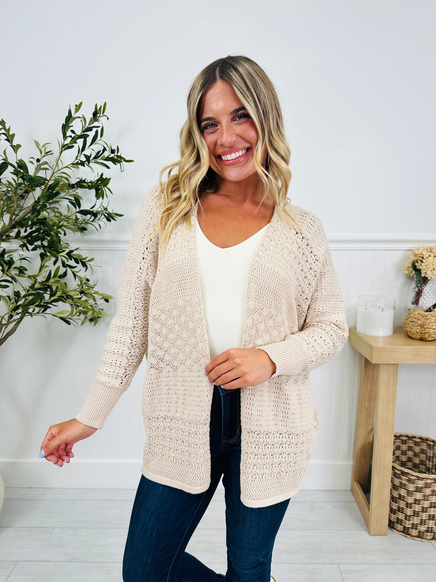 Throw It On Cardigan In Natural