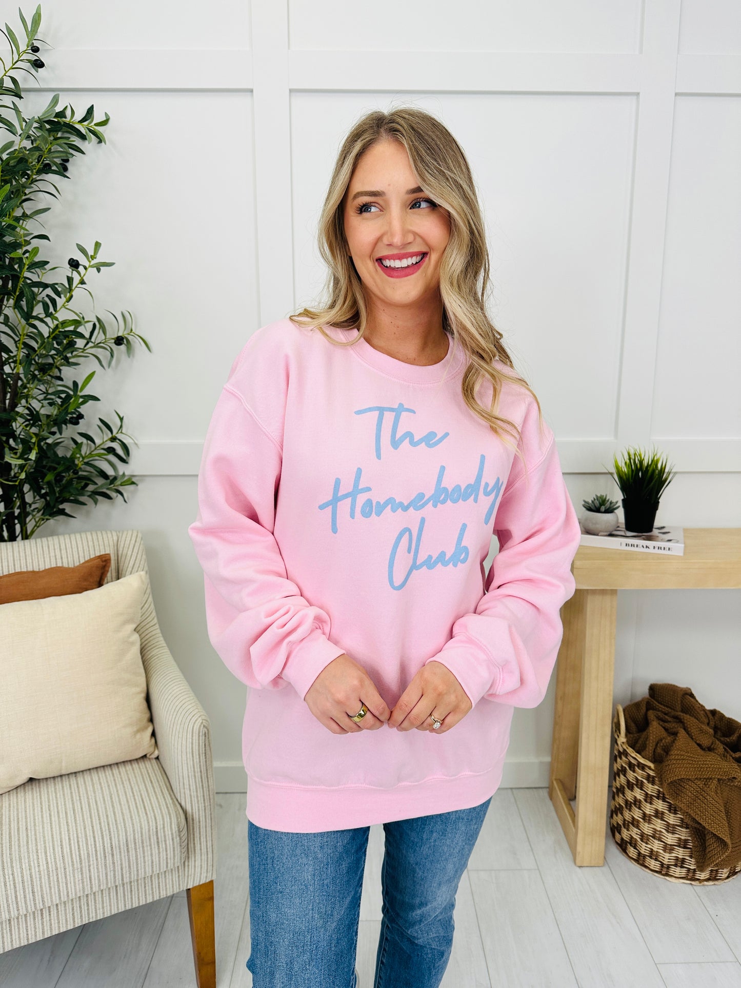 The Homebody Club Graphic Crewneck Sweatshirt in Multiple Colors