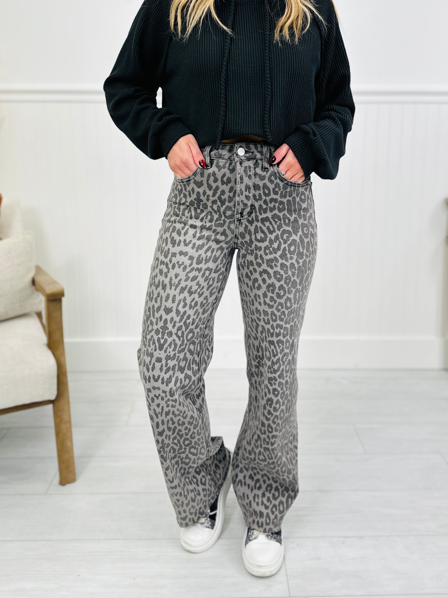 Wild Thing Tummy Control Grey Leopard Jeans
