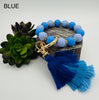 Beaded Key Ring With Tassel- Multiple Colors!