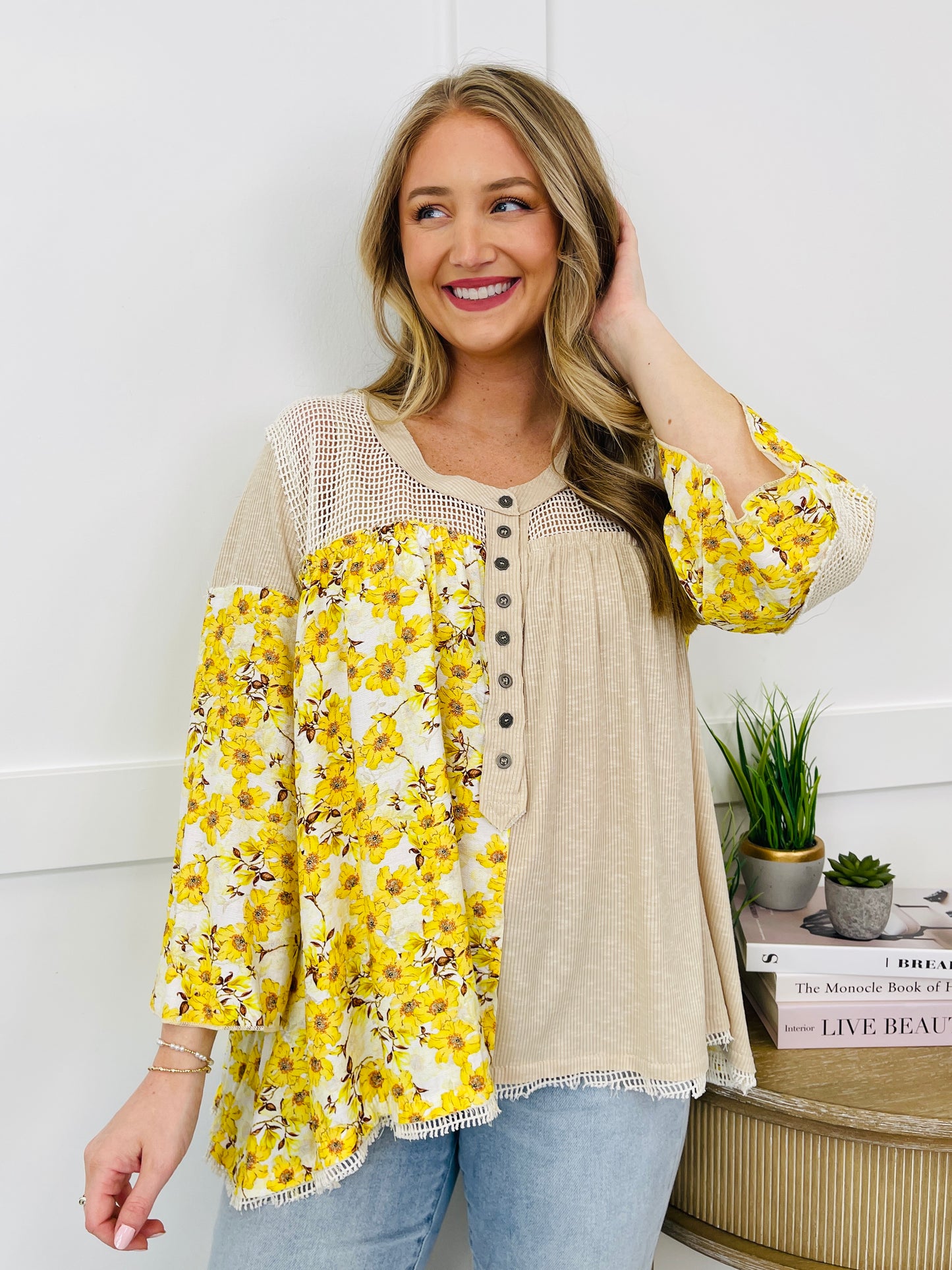 Meadow Quilt Top in Toasted Almond