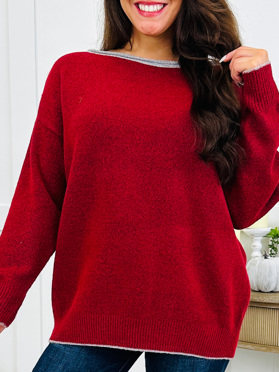 Free Range Sweater In Burgundy