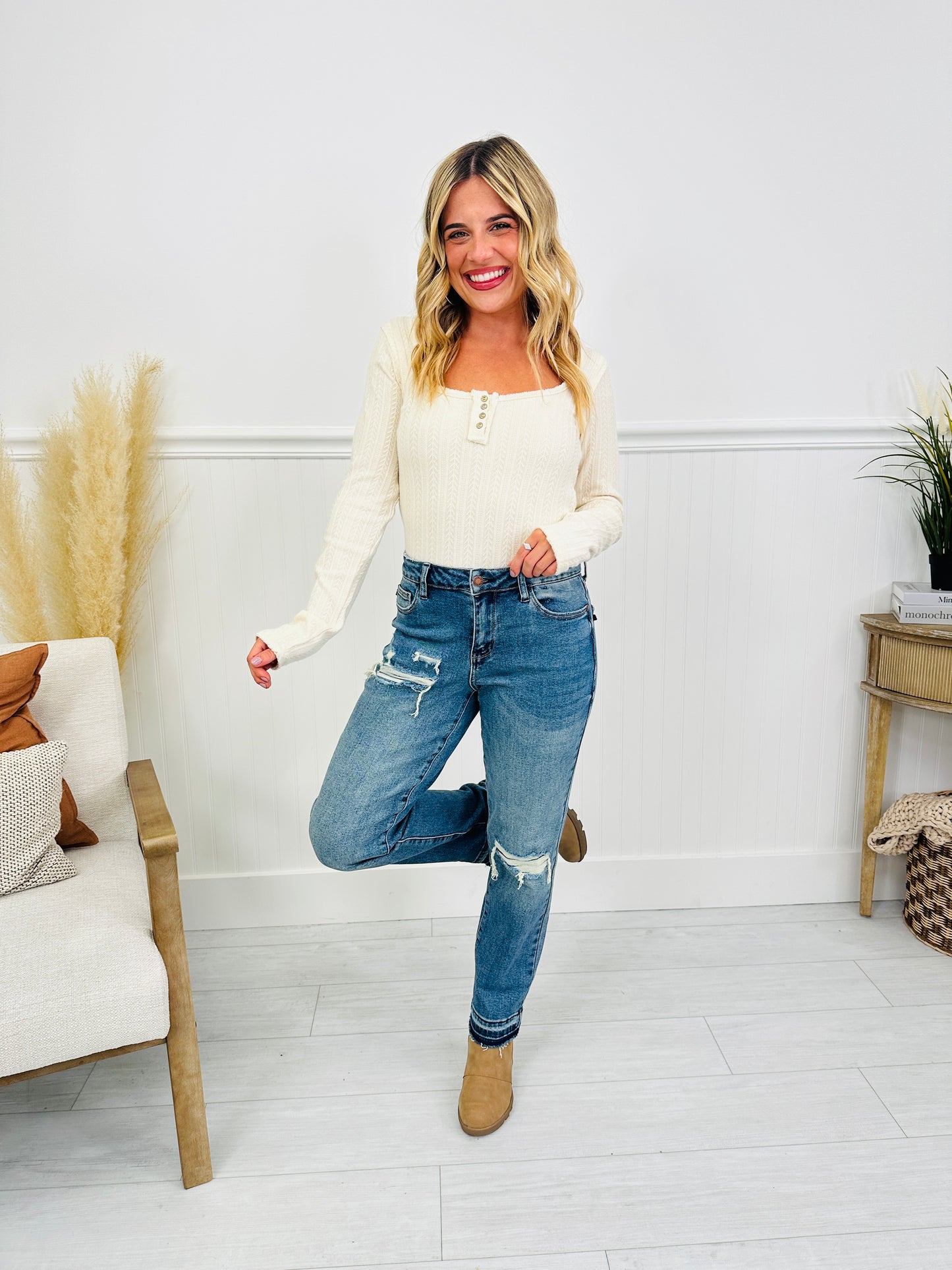 Judy Blue Patch & Release Boyfriend Jeans