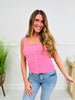 Button Bliss Tank Top In Pink