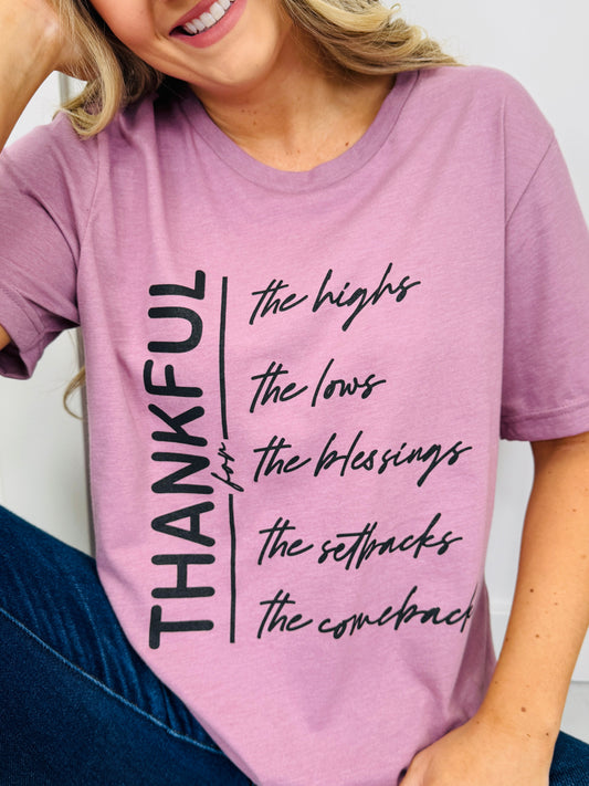 Thankful For Graphic Tee - Multiple Colors!