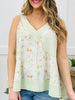 Let It Be Lovely Tank Top In Sage Multi