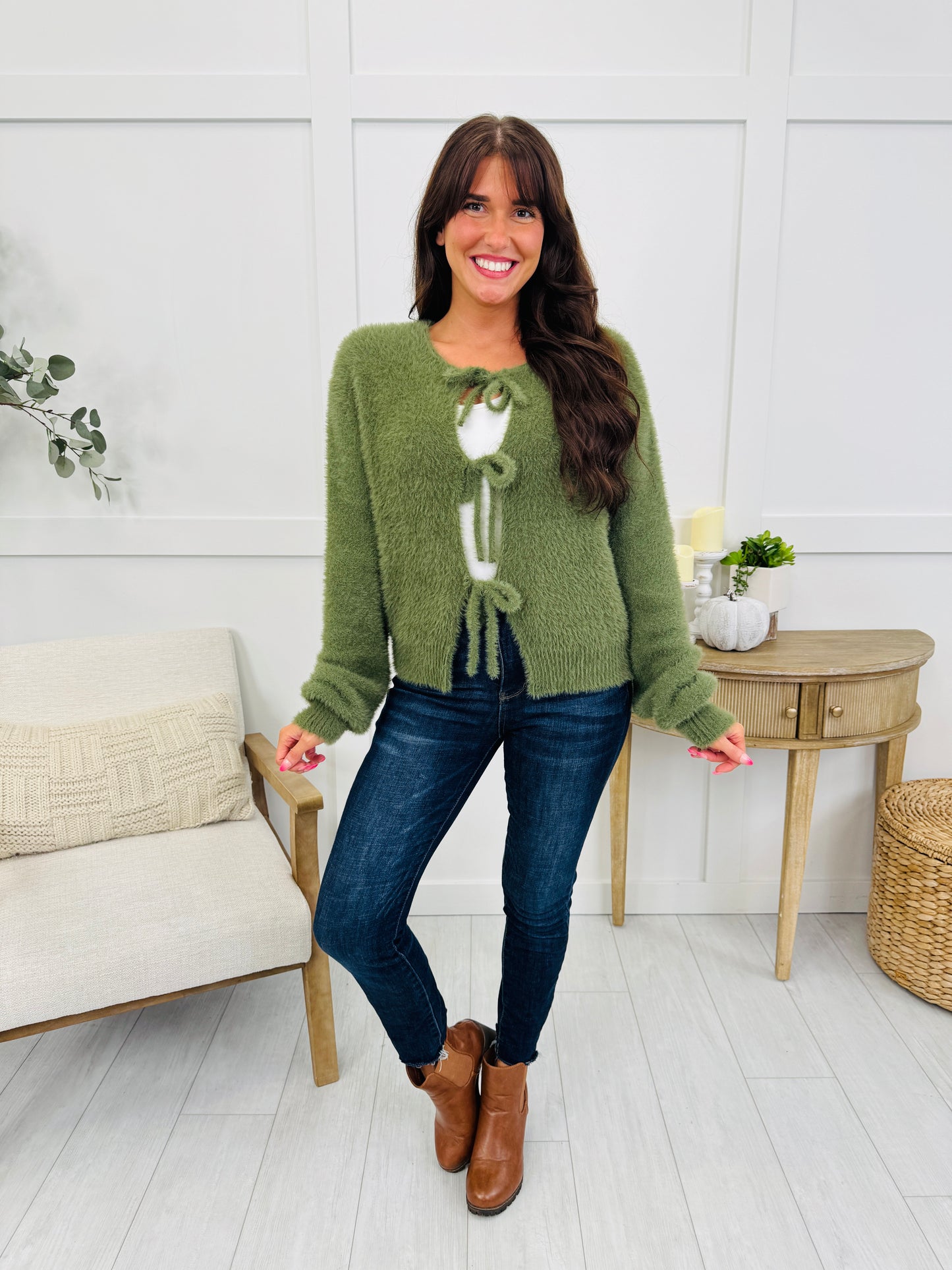 Hold Me Softly Cardigan in Olive