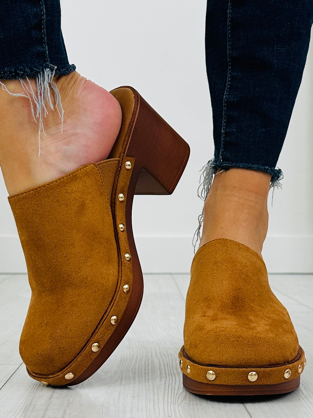 Saddlewood Studded Clog In Tan
