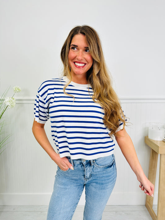 Signature Stripe Top In Blue