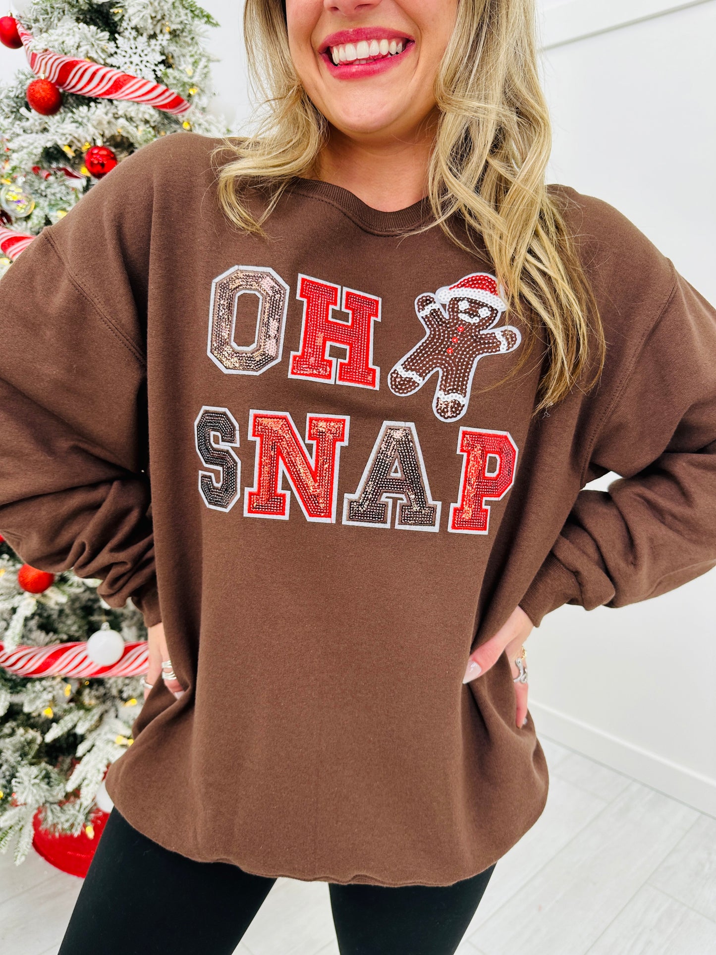 REG/CURVY Gingerbread Snap Attack Graphic Sweatshirt