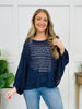 Coastal Night Lace Top In Navy