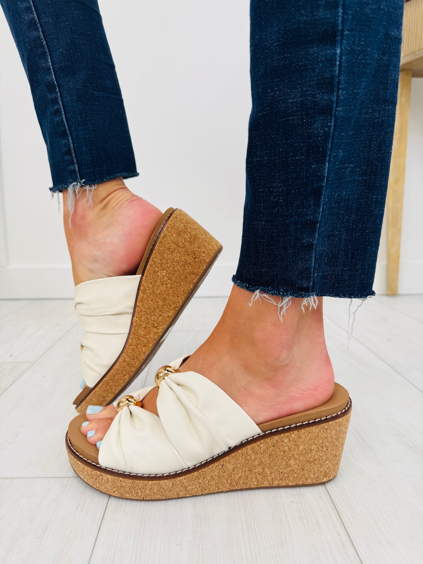 City Chic Wedges In Ivory